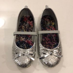 Girls silver sparkly shoes